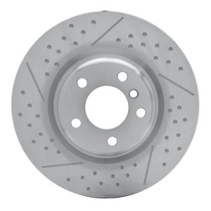 BMW 120i Brake Rotor (1) - Rear - R1 Concepts - Dimpled and Slotted - `12-`20
